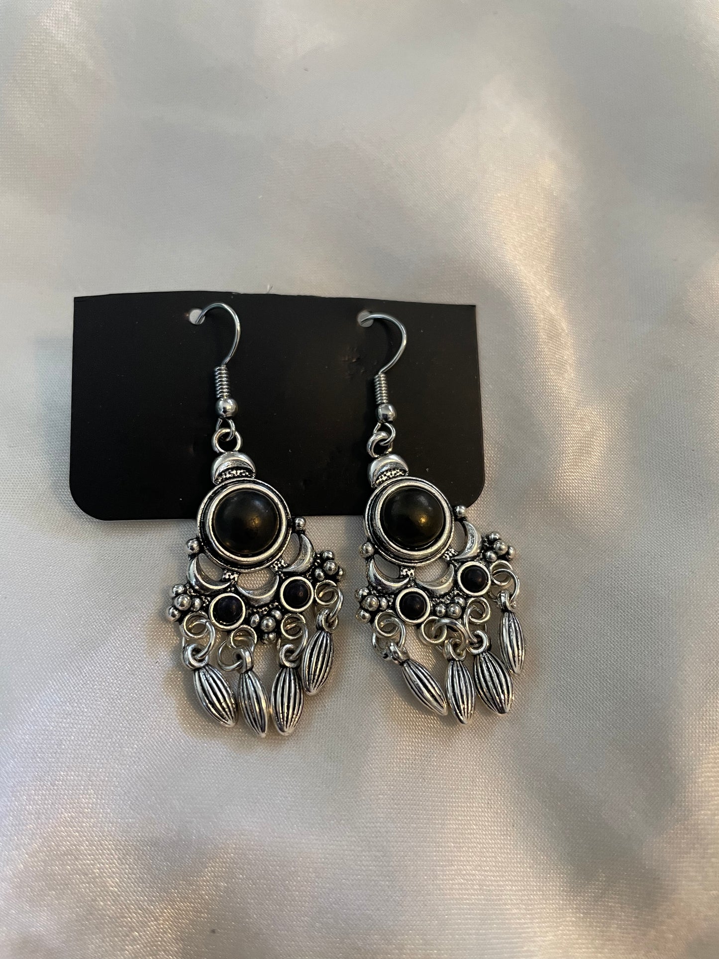 Black/Silver chandelier Earring