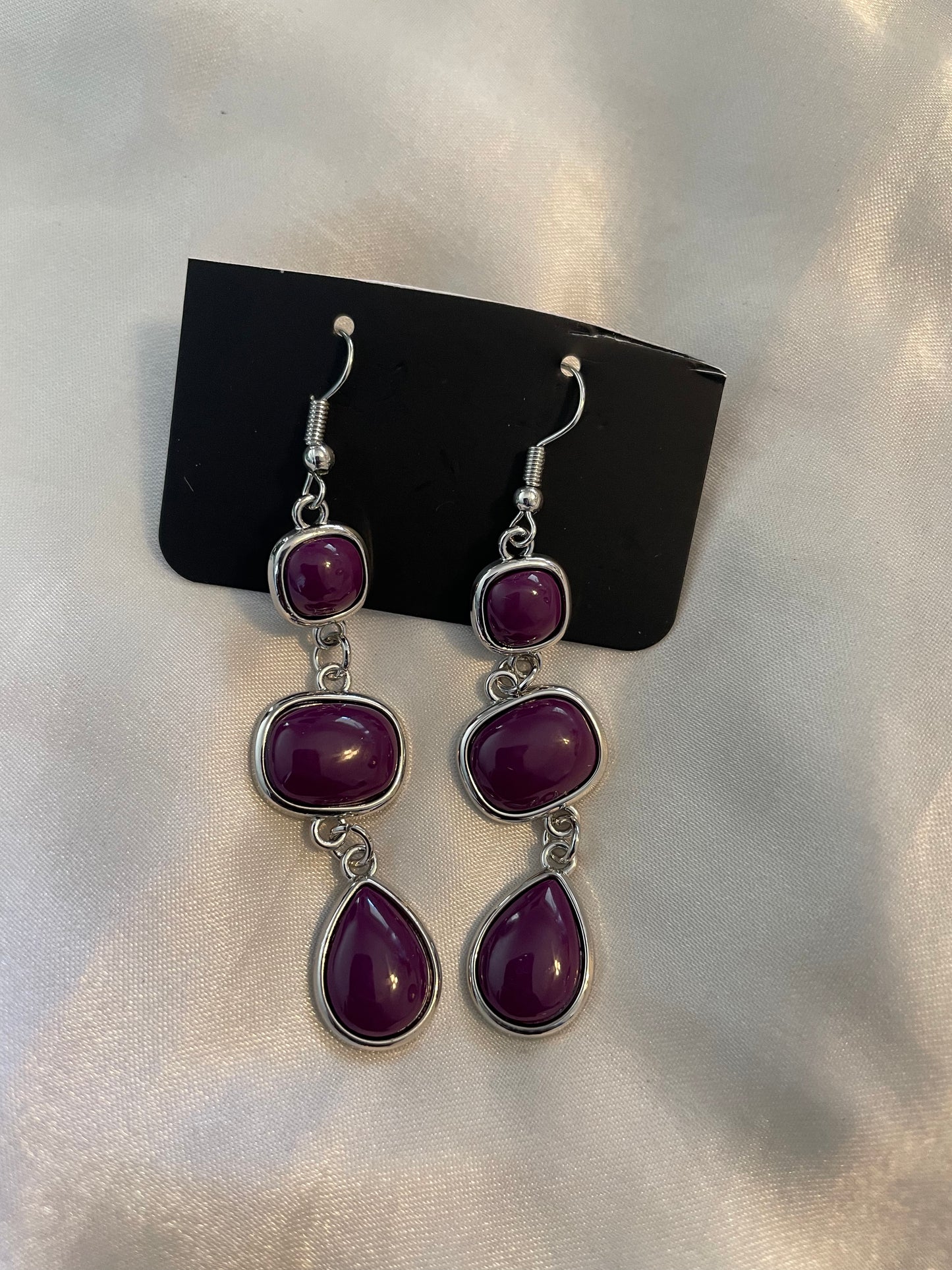 Purple Droplet Earrings